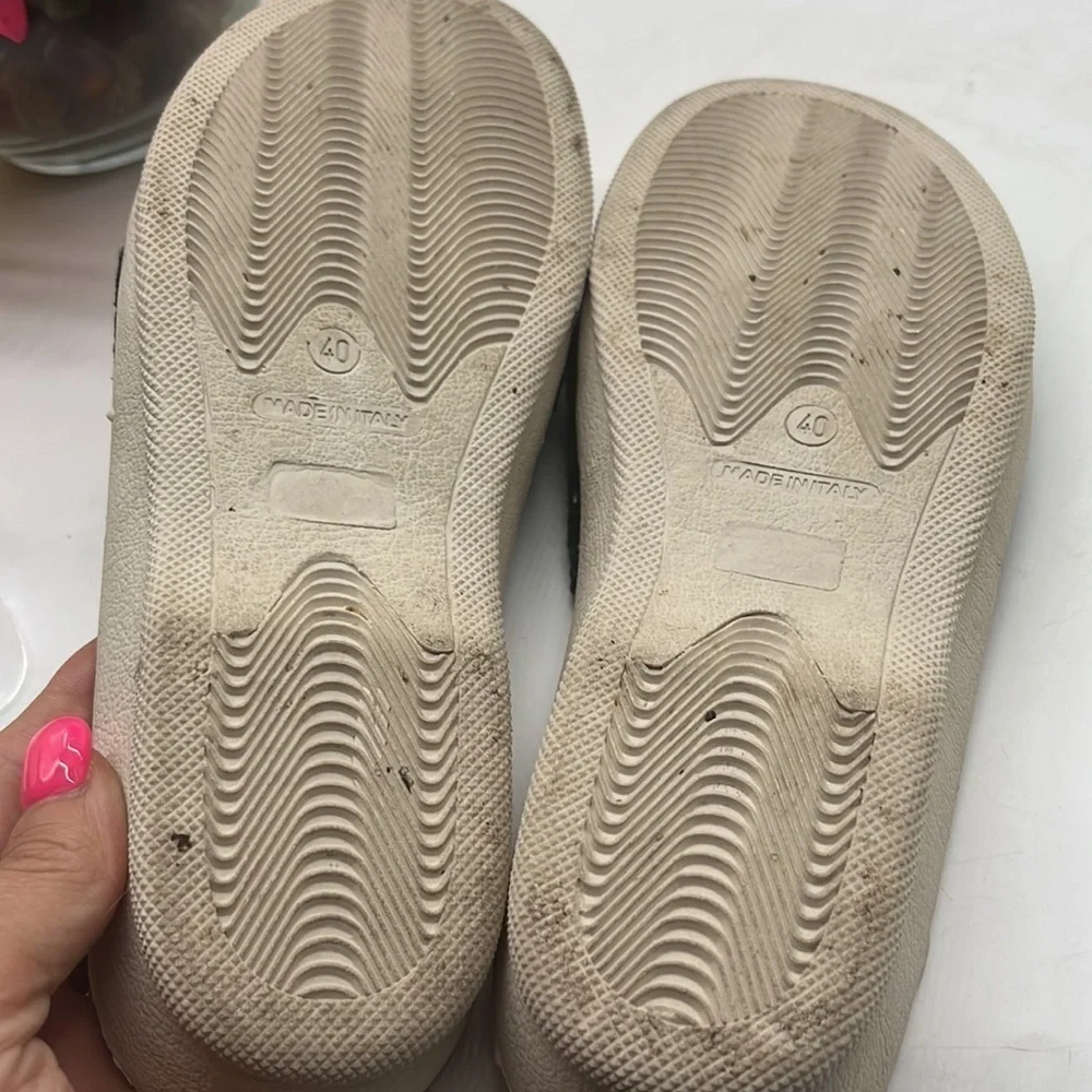 Linea Blu Made in Italy slip on blue slides Sz 40. MCS0719D